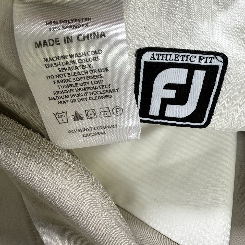 Footjoy Pants Mens 30x30 Tan Beige Athletic Fit 5 Pocket Performance Casual Golf - Picture 6 of 11